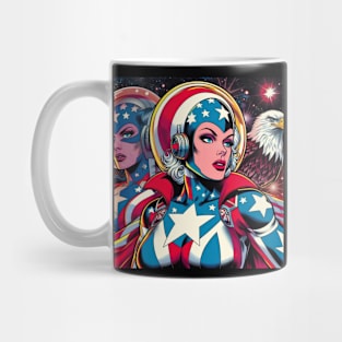 America: Female Comic Book Superhero USA 4th of July Mug